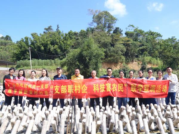 广西热作所机关第一党支部与陈平镇新安村村委开展“支部联村企 科技富农民”联学联调活动